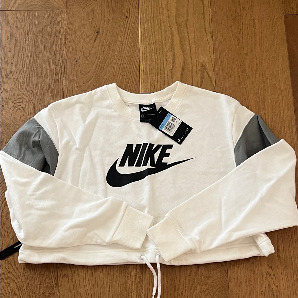 Nike White and Gray Crewneck Sweatshirt